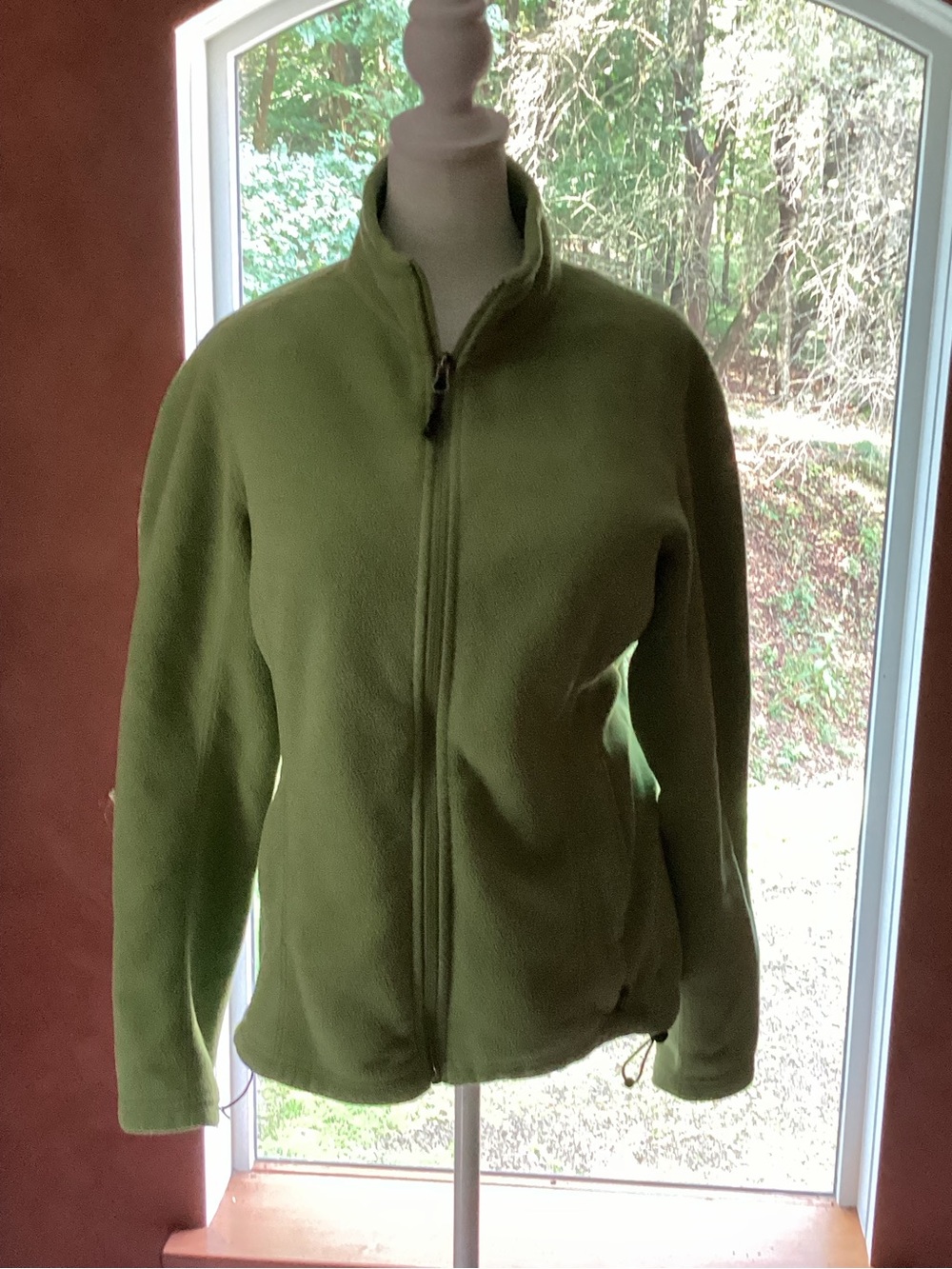 Women's Olive Green Full-Zip Fleece Jacket